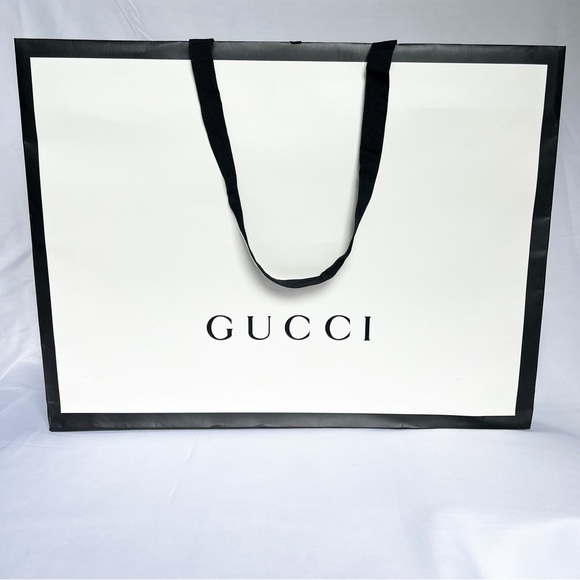 GUCCI Large Black White Paper Boutique Shopping Bag - Picture 1 of 6